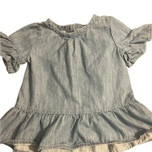 Cat‎ & Jack Baby Girl Chambray Dress Ruffle Short Sleeve 18M Casual